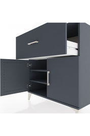 Hyperion Şifonyer 2 Raflı Tek Çekmeceli 2 Kapaklı 88x44x96 Antrasit-Antrasit