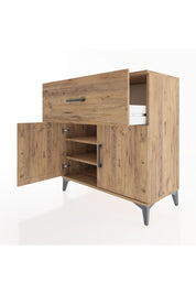 Hyperion Şifonyer 2 Raflı Tek Çekmeceli 2 Kapaklı 88x44x96 Çam-Çam