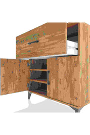 Hyperion Şifonyer 2 Raflı Tek Çekmeceli 2 Kapaklı 88x44x96 Çam-Çam