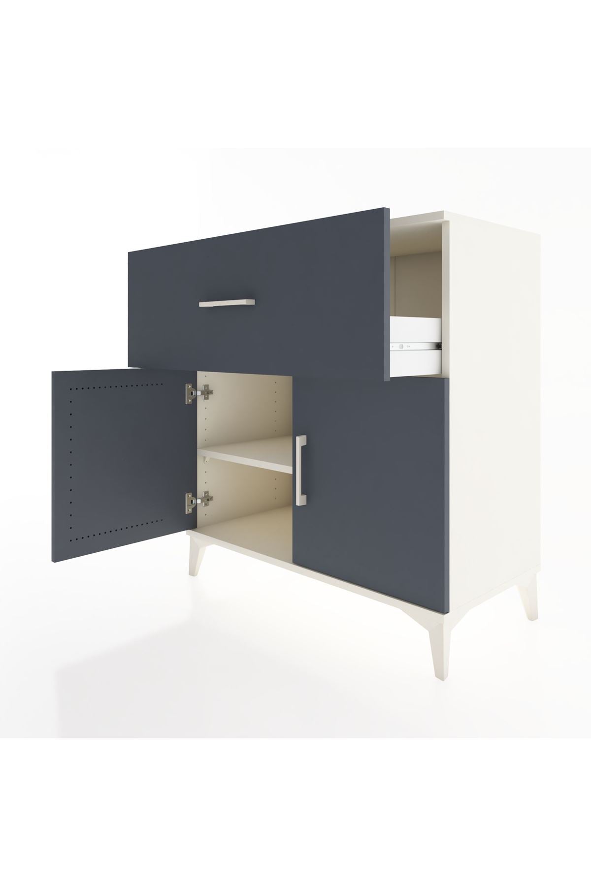 Hyperion Şifonyer Tek Raflı Tek Çekmeceli 2 Kapaklı 88x44x96 Aytaşı-Antrasit