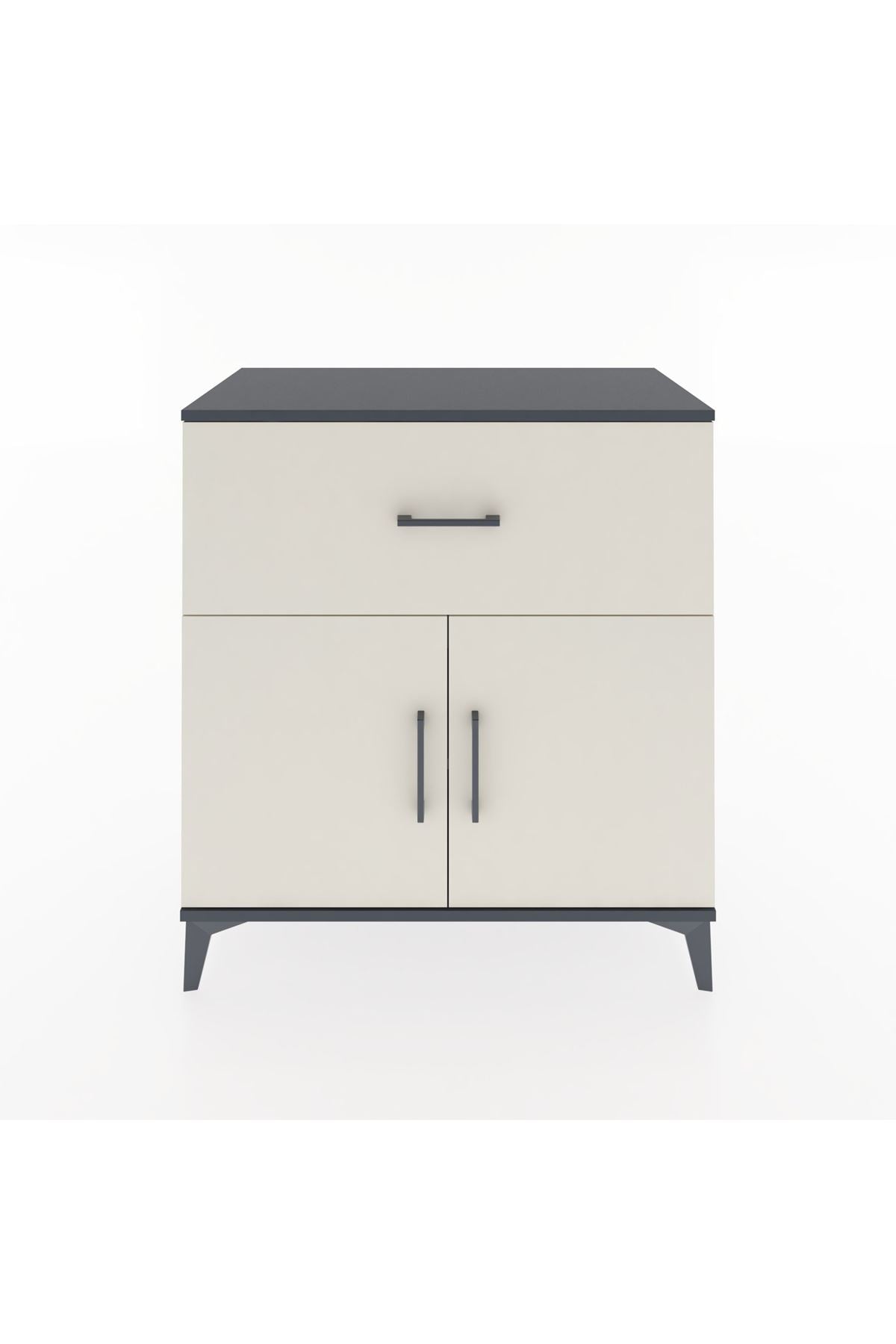 Hyperion Şifonyer Tek Raflı Tek Çekmeceli 2 Kapaklı 88x44x96 Antrasit-Aytaşı