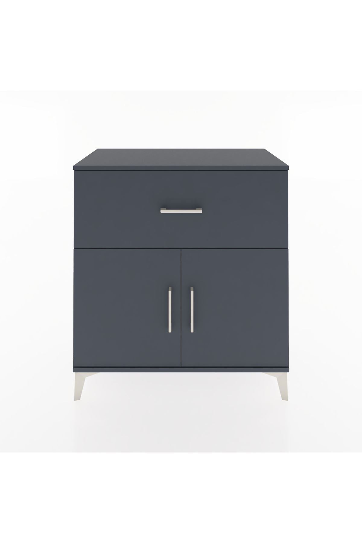 Hyperion Şifonyer Tek Raflı Tek Çekmeceli 2 Kapaklı 88x44x96 Antrasit-Antrasit