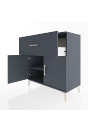 Hyperion Şifonyer Tek Raflı Tek Çekmeceli 2 Kapaklı 88x44x96 Antrasit-Antrasit