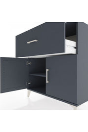 Hyperion Şifonyer Tek Raflı Tek Çekmeceli 2 Kapaklı 88x44x96 Antrasit-Antrasit