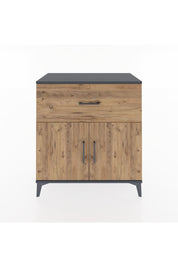 Hyperion Şifonyer Tek Raflı Tek Çekmeceli 2 Kapaklı 88x44x96 Antrasit-Çam