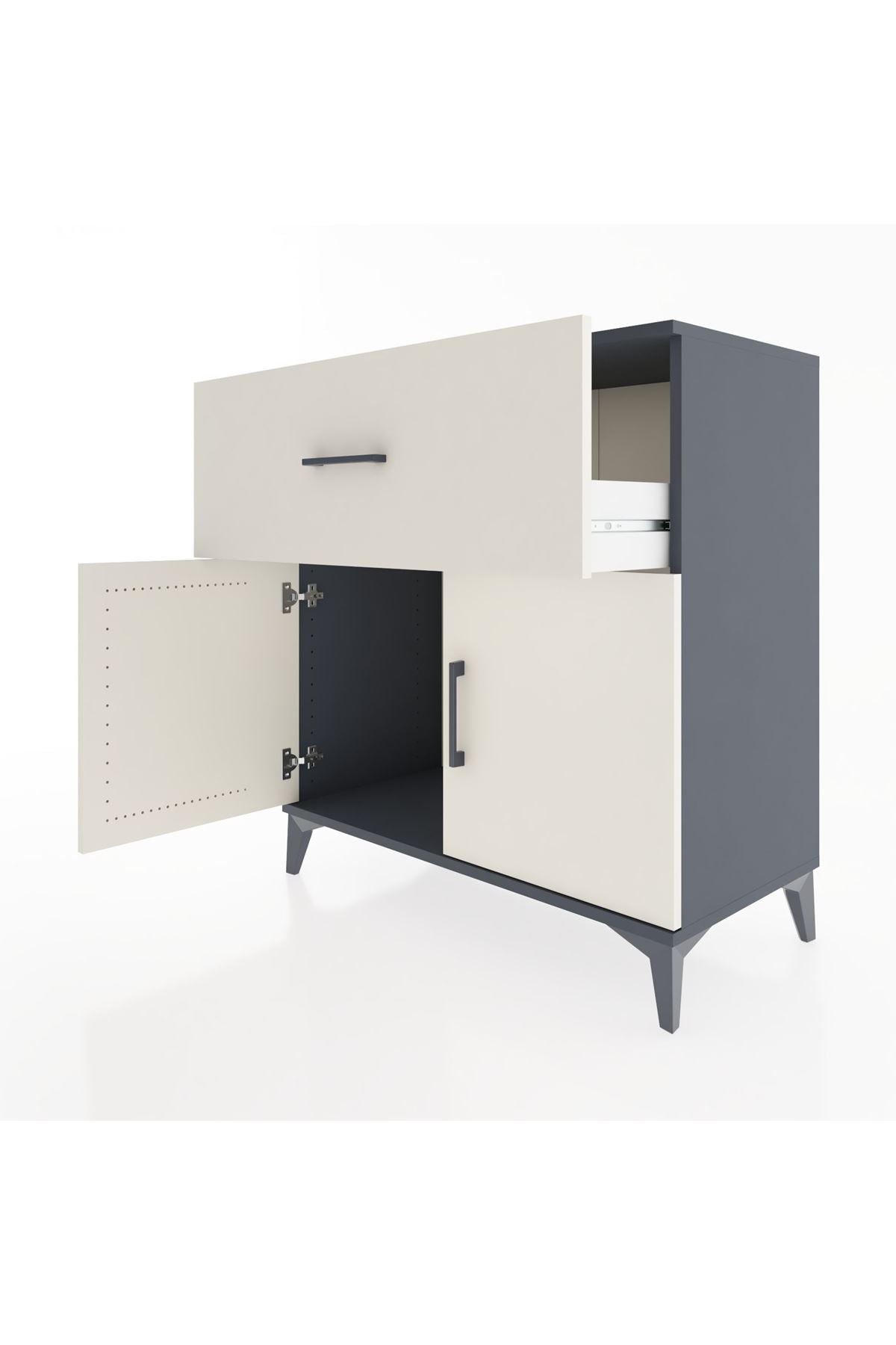 Hyperion Şifonyer Tek Çekmeceli 2 Kapaklı 88x44x96 Antrasit-Aytaşı