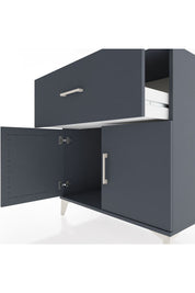 Hyperion Şifonyer Tek Çekmeceli 2 Kapaklı 88x44x96 Antrasit-Antrasit