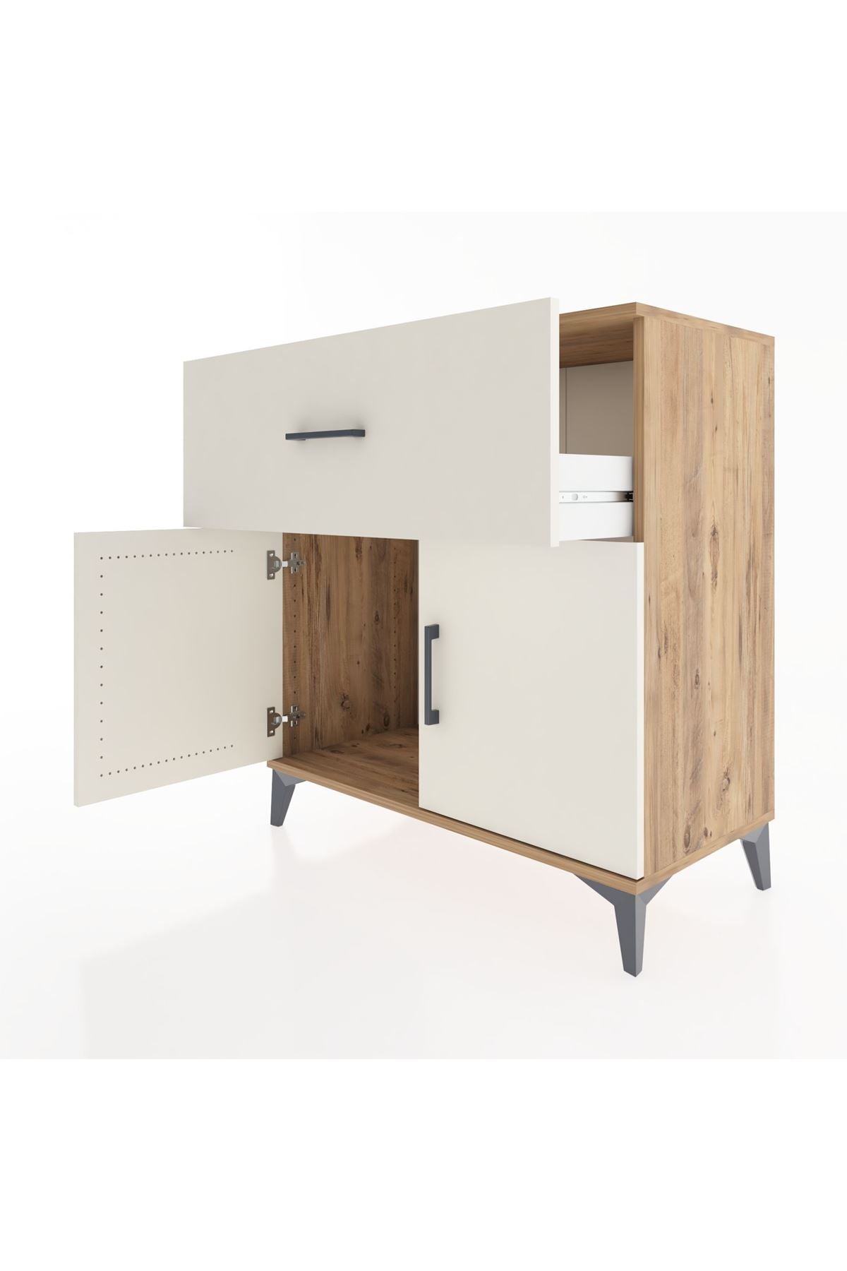 Hyperion Şifonyer Tek Çekmeceli 2 Kapaklı 88x44x96 Çam-Aytaşı