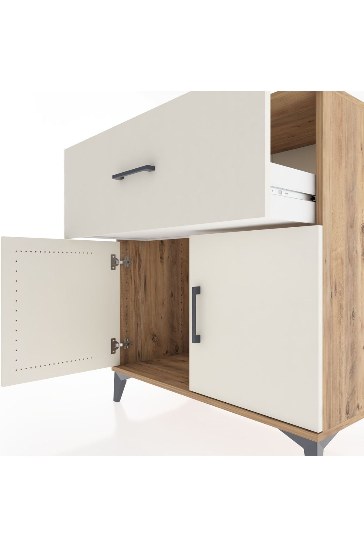 Hyperion Şifonyer Tek Çekmeceli 2 Kapaklı 88x44x96 Çam-Aytaşı