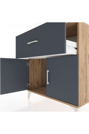 Hyperion Şifonyer Tek Çekmeceli 2 Kapaklı 88x44x96 Çam-Antrasit