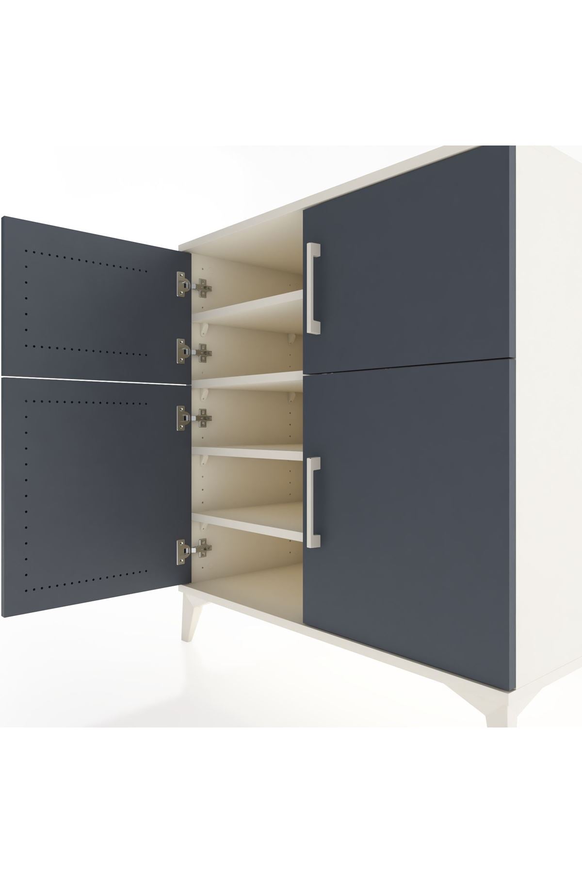 Hyperion Şifonyer 4 Raflı 4 Kapaklı 88x44x96 Aytaşı-Antrasit