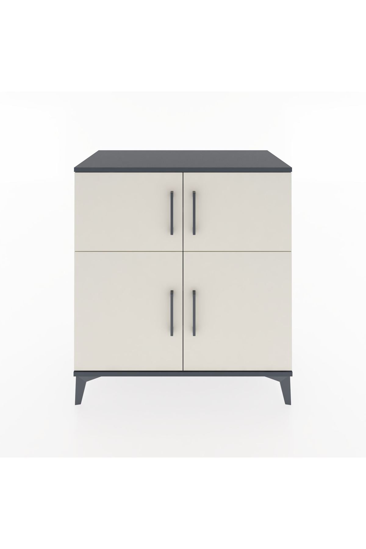 Hyperion Şifonyer 4 Raflı 4 Kapaklı 88x44x96 Antrasit-Aytaşı