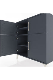 Hyperion Şifonyer 3 Raflı 4 Kapaklı 88x44x96 Antrasit-Antrasit