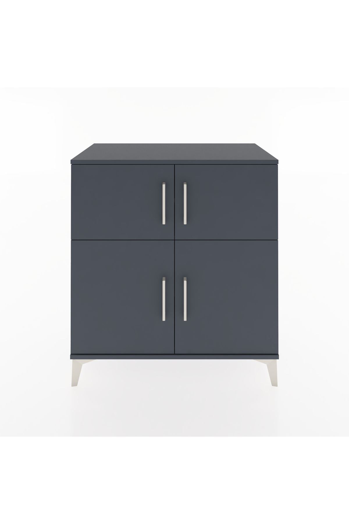 Hyperion Şifonyer 2 Raflı 4 Kapaklı 88x44x96 Antrasit-Antrasit