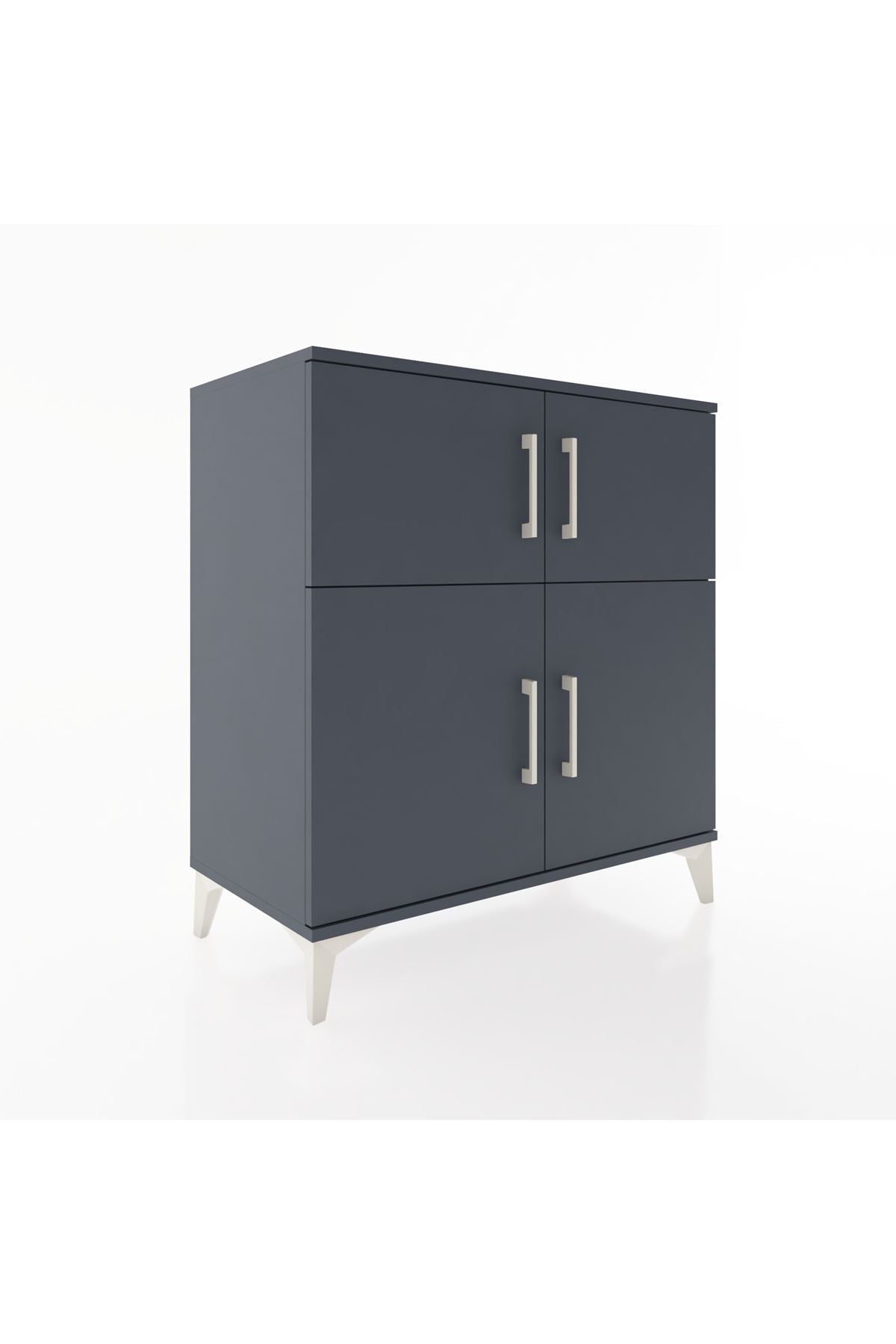 Hyperion Şifonyer 2 Raflı 4 Kapaklı 88x44x96 Antrasit-Antrasit