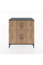 Hyperion Şifonyer 2 Raflı 4 Kapaklı 88x44x96 Antrasit-Çam