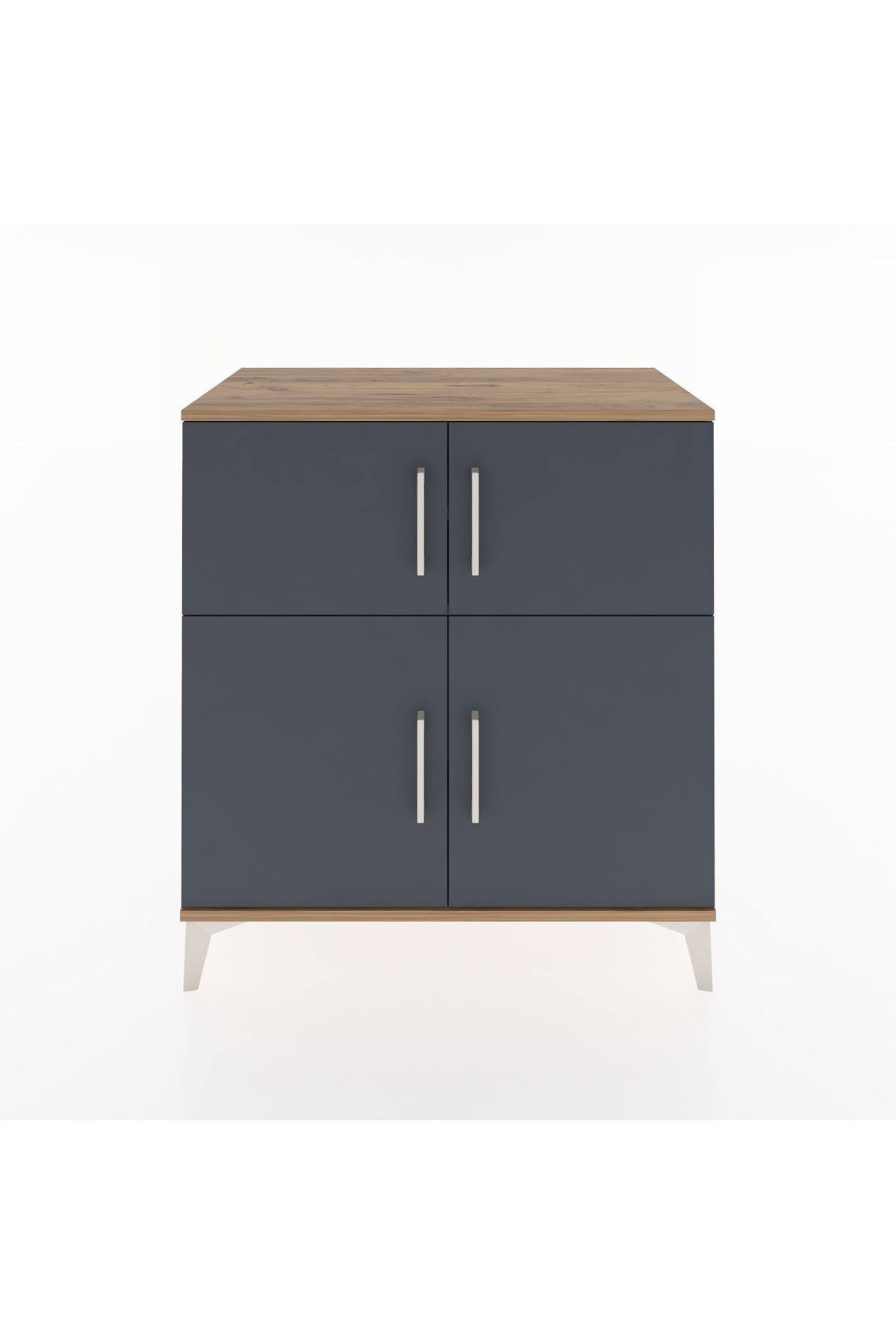 Hyperion Şifonyer 2 Raflı 4 Kapaklı 88x44x96 Çam-Antrasit