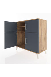 Hyperion Şifonyer 2 Raflı 4 Kapaklı 88x44x96 Çam-Antrasit