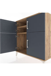 Hyperion Şifonyer 2 Raflı 4 Kapaklı 88x44x96 Çam-Antrasit