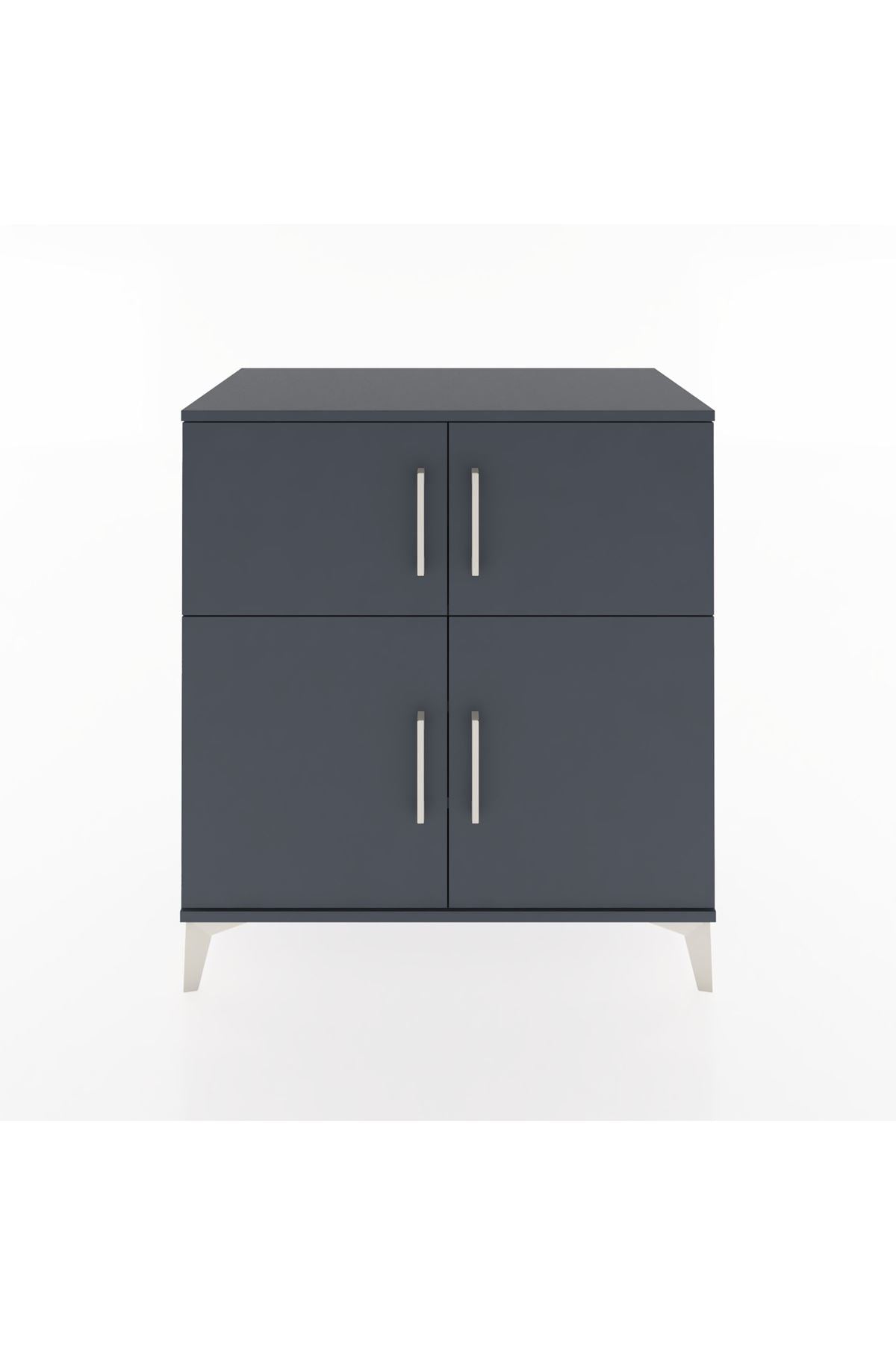 Hyperion Şifonyer 3 Raflı 4 Kapaklı 88x44x96 Antrasit-Antrasit