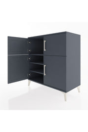 Hyperion Şifonyer 3 Raflı 4 Kapaklı 88x44x96 Antrasit-Antrasit