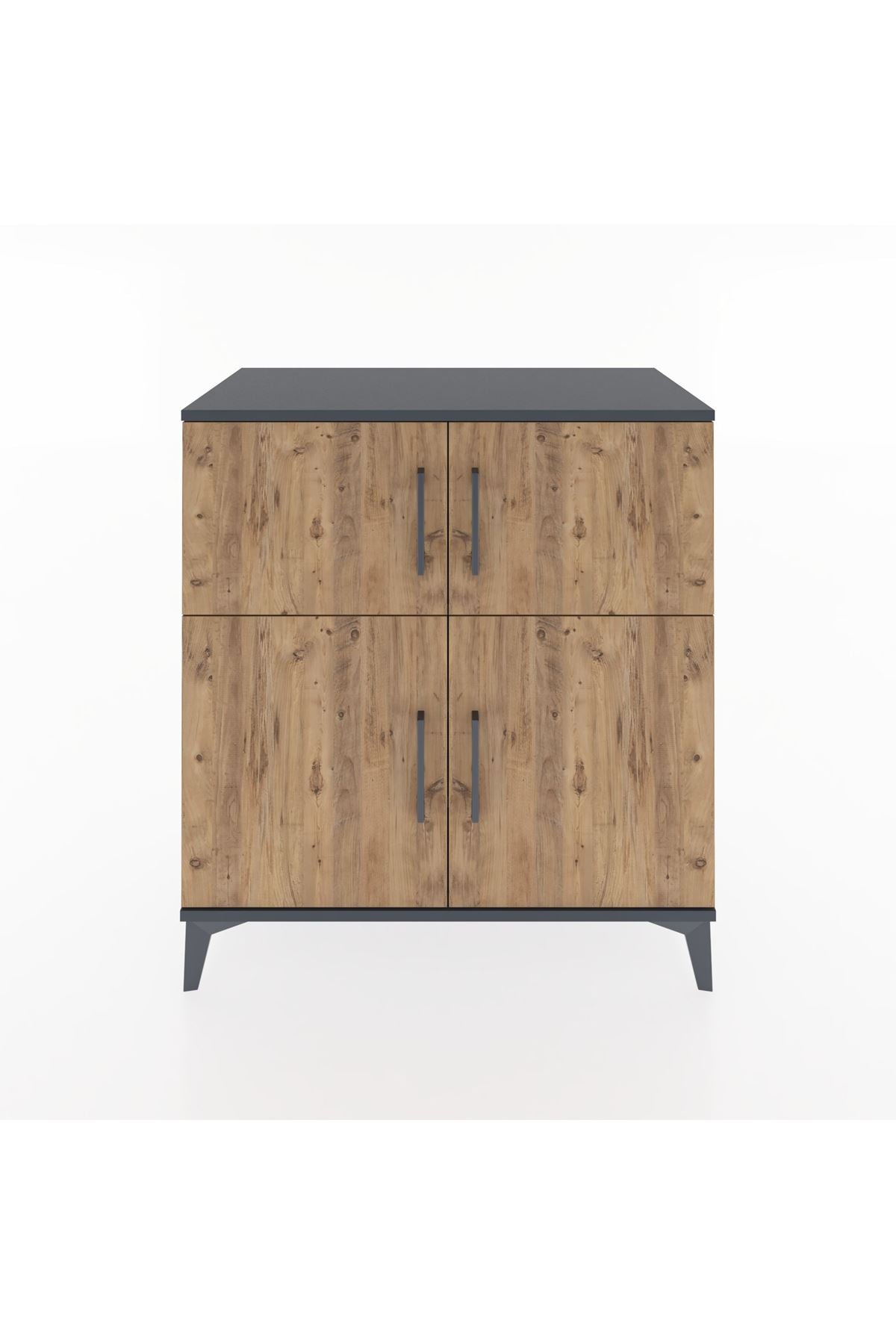 Hyperion Şifonyer 3 Raflı 4 Kapaklı 88x44x96 Antrasit-Çam