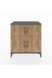 Hyperion Şifonyer 3 Raflı 4 Kapaklı 88x44x96 Antrasit-Çam