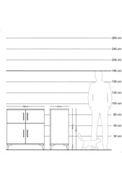 Hyperion Şifonyer 2 Raflı 4 Kapaklı 88x44x96 Antrasit-Antrasit