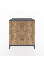 Hyperion Şifonyer 2 Raflı 4 Kapaklı 88x44x96 Antrasit-Çam