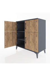 Hyperion Şifonyer 2 Raflı 4 Kapaklı 88x44x96 Antrasit-Çam