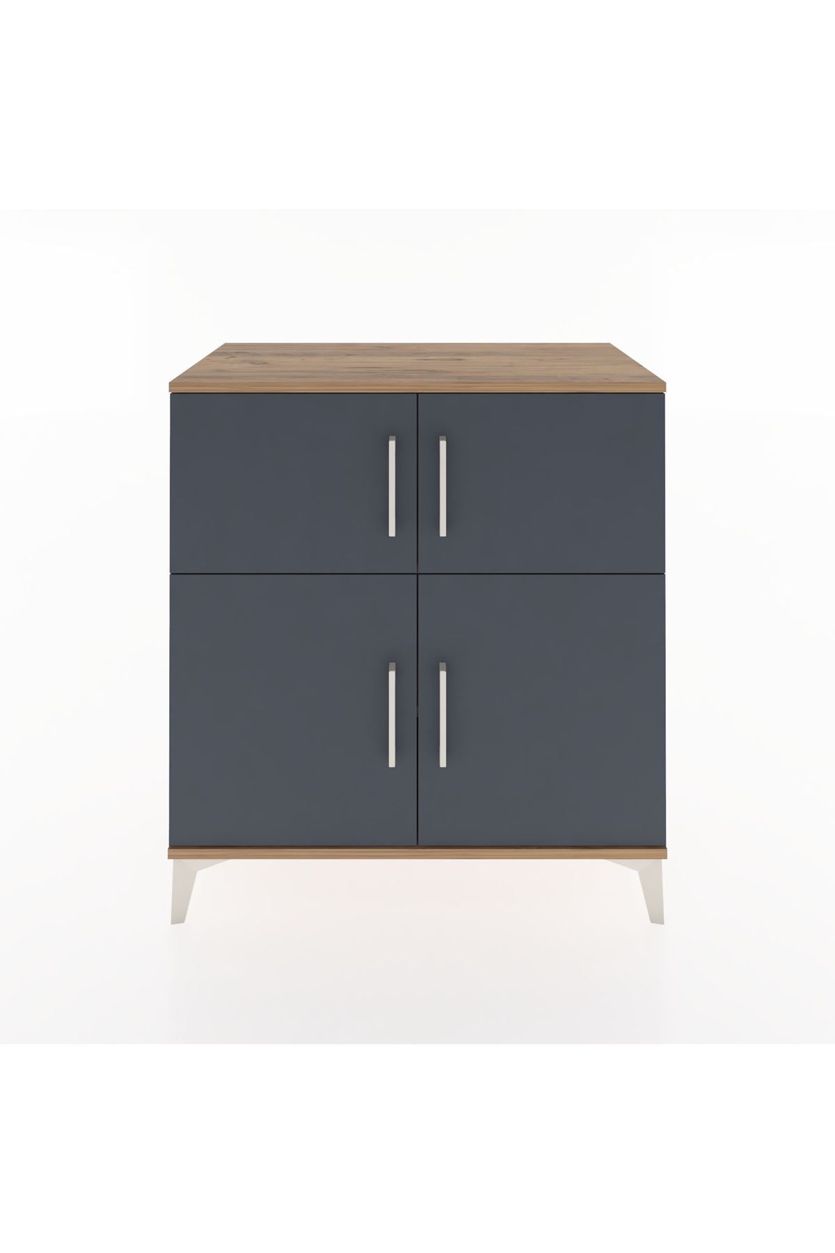 Hyperion Şifonyer 2 Raflı 4 Kapaklı 88x44x96 Çam-Antrasit