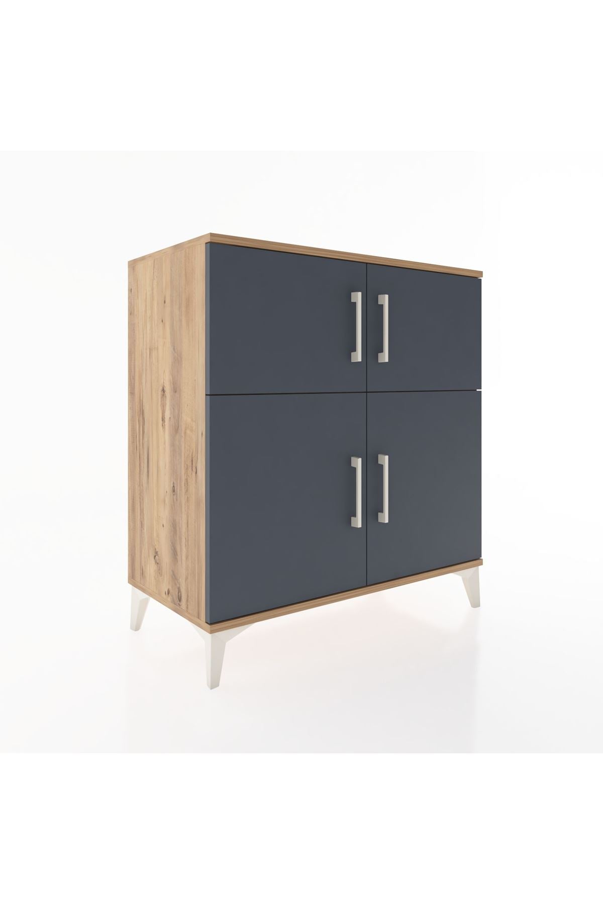 Hyperion Şifonyer 2 Raflı 4 Kapaklı 88x44x96 Çam-Antrasit