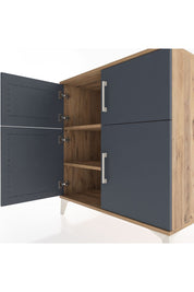 Hyperion Şifonyer 2 Raflı 4 Kapaklı 88x44x96 Çam-Antrasit