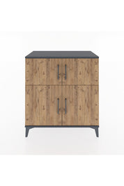 Hyperion Şifonyer Tek Raflı 4 Kapaklı 88x44x96 Antrasit-Çam