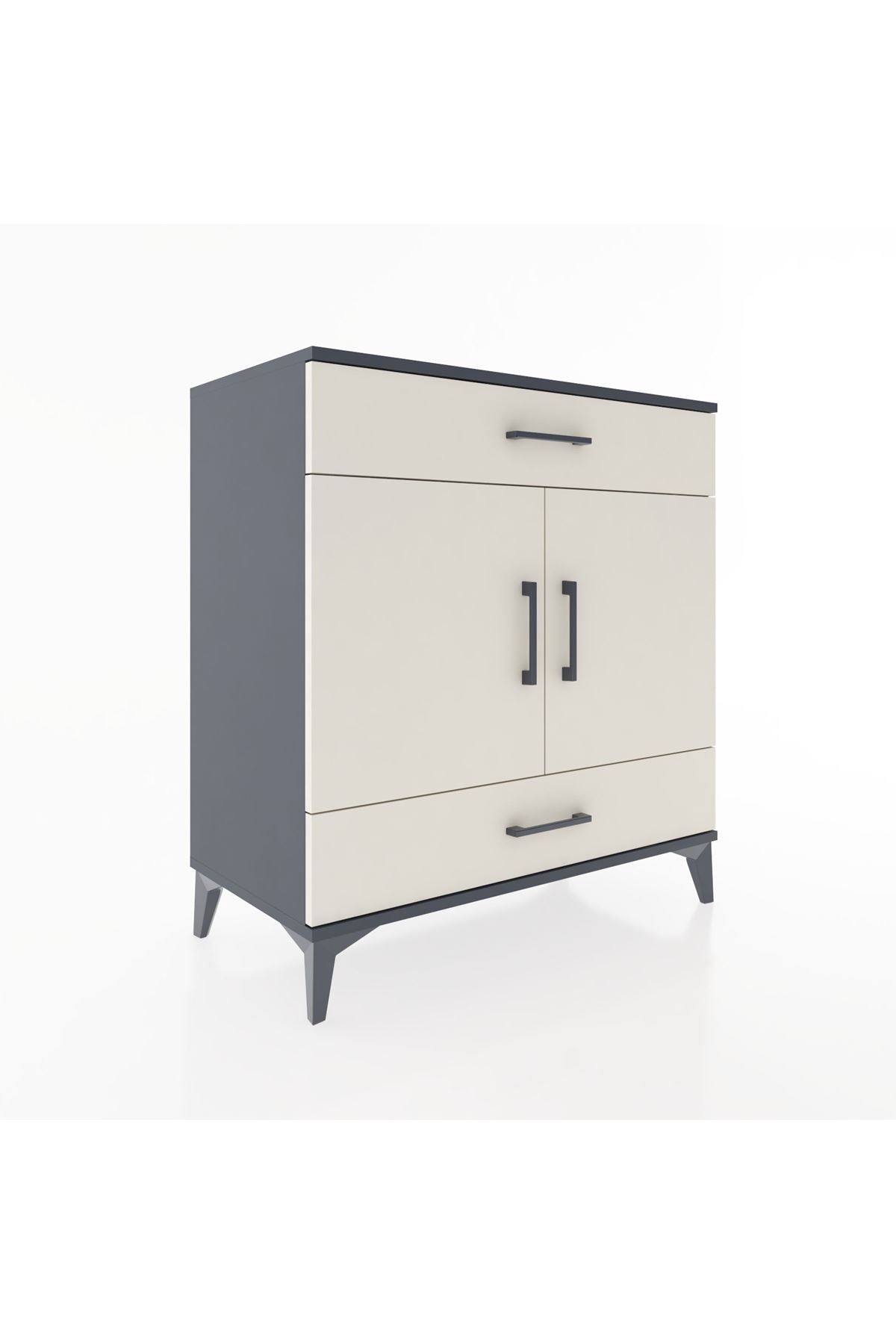 Hyperion Şifonyer 3 Raflı 2 Çekmeceli 2 Kapaklı 88x44x96 Antrasit-Aytaşı