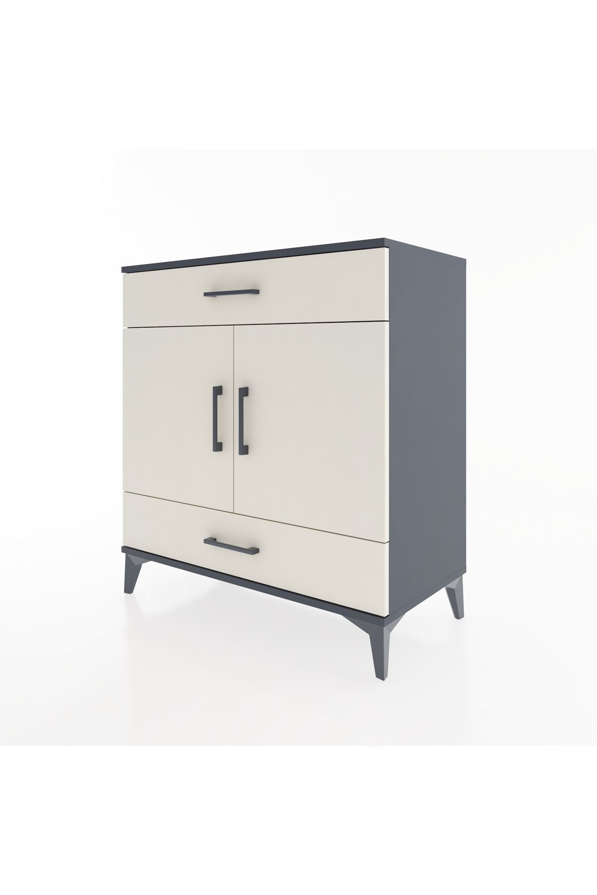 Hyperion Şifonyer 3 Raflı 2 Çekmeceli 2 Kapaklı 88x44x96 Antrasit-Aytaşı