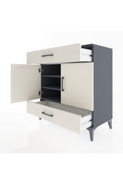 Hyperion Şifonyer 3 Raflı 2 Çekmeceli 2 Kapaklı 88x44x96 Antrasit-Aytaşı