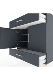 Hyperion Şifonyer 3 Raflı 2 Çekmeceli 2 Kapaklı 88x44x96 Antrasit-Antrasit