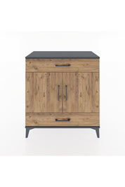 Hyperion Şifonyer 3 Raflı 2 Çekmeceli 2 Kapaklı 88x44x96 Antrasit-Çam