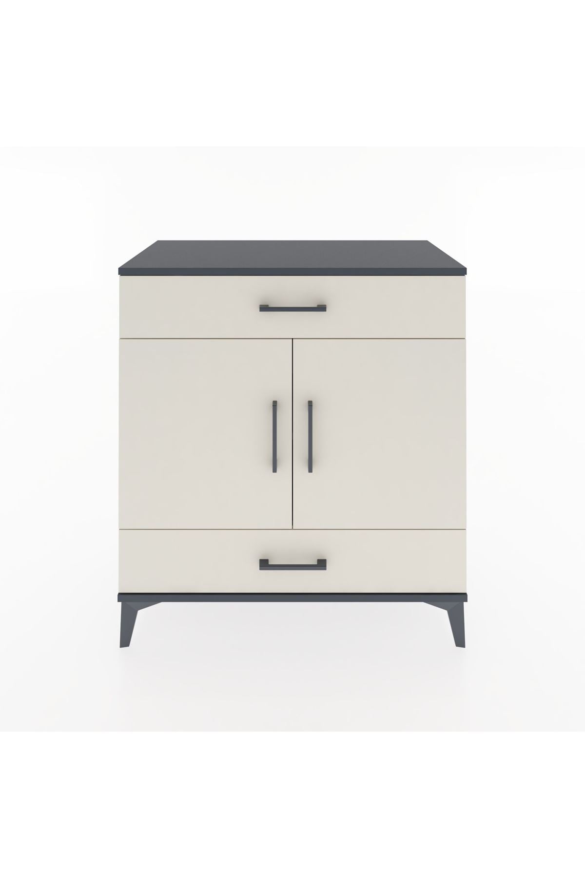 Hyperion Şifonyer 2 Raflı 2 Çekmeceli 2 Kapaklı 88x44x96 Antrasit-Aytaşı