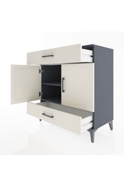 Hyperion Şifonyer 2 Raflı 2 Çekmeceli 2 Kapaklı 88x44x96 Antrasit-Aytaşı