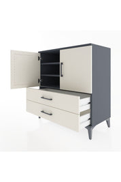 Hyperion Şifonyer 3 Raflı 2 Çekmeceli 2 Kapaklı 88x44x96 Antrasit-Aytaşı