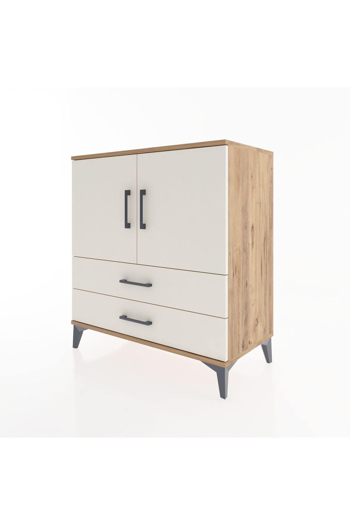 Hyperion Şifonyer 3 Raflı 2 Çekmeceli 2 Kapaklı 88x44x96 Çam-Aytaşı