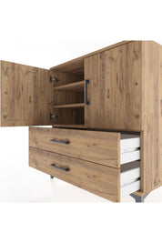 Hyperion Şifonyer 3 Raflı 2 Çekmeceli 2 Kapaklı 88x44x96 Çam-Çam
