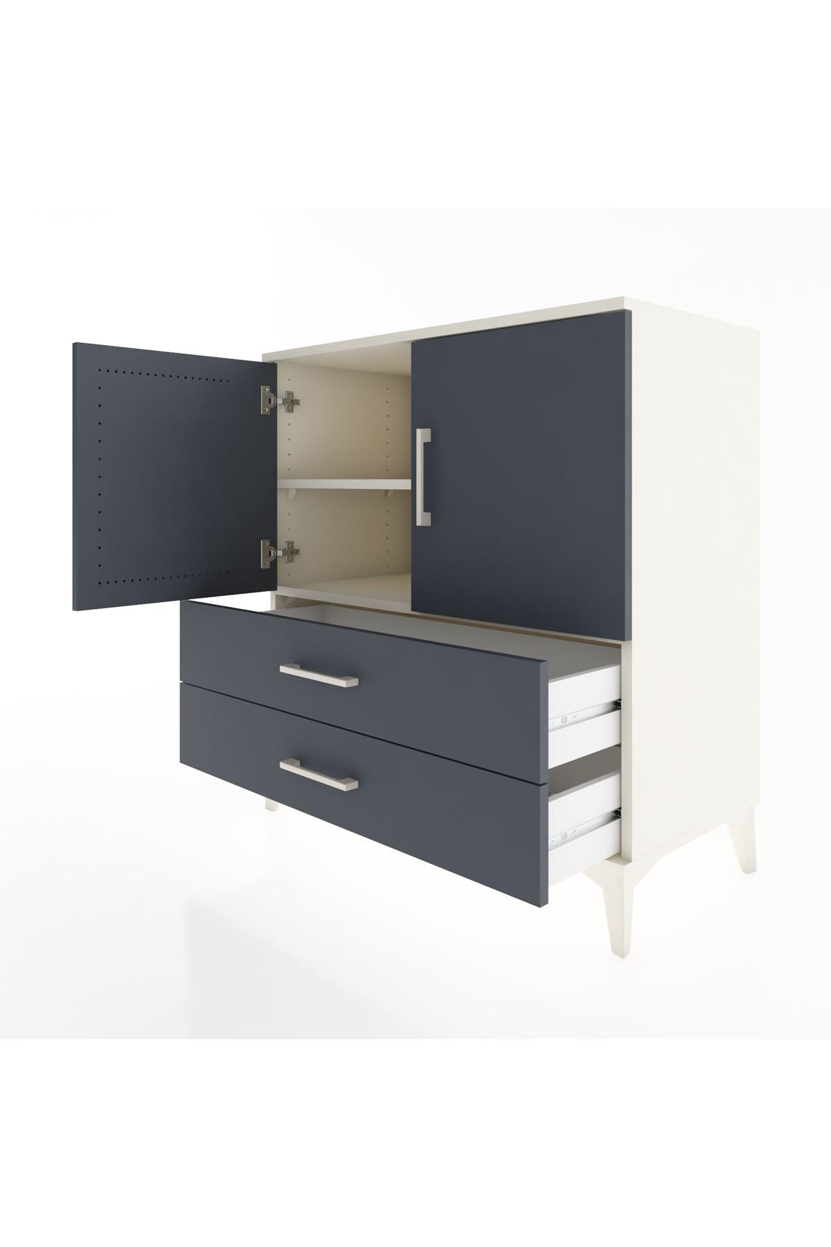 Hyperion Şifonyer 2 Raflı 2 Çekmeceli 2 Kapaklı 88x44x96 Aytaşı-Antrasit