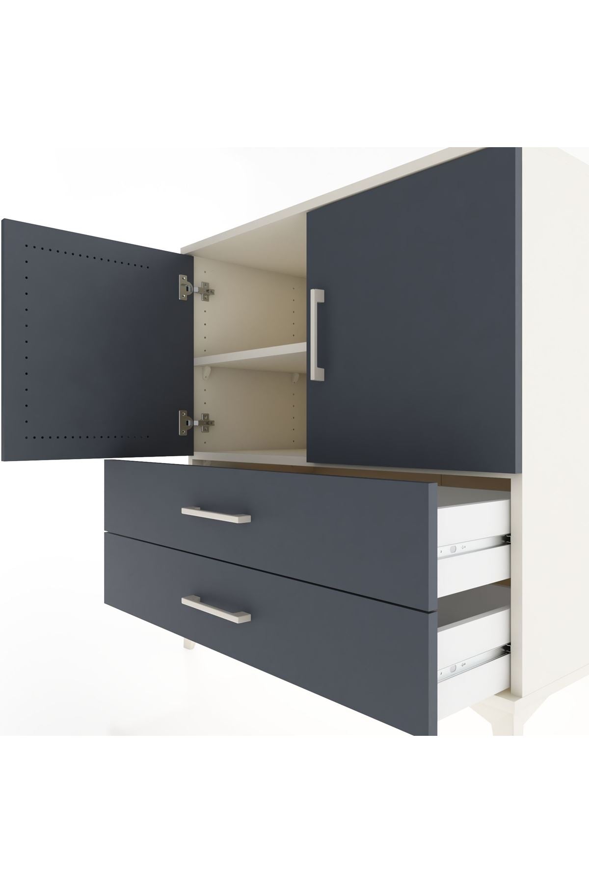 Hyperion Şifonyer 2 Raflı 2 Çekmeceli 2 Kapaklı 88x44x96 Aytaşı-Antrasit