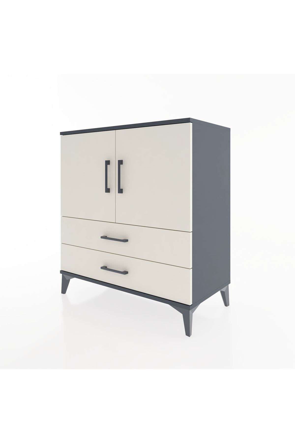 Hyperion Şifonyer 2 Raflı 2 Çekmeceli 2 Kapaklı 88x44x96 Antrasit-Aytaşı