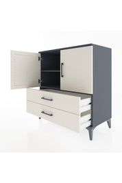 Hyperion Şifonyer 2 Raflı 2 Çekmeceli 2 Kapaklı 88x44x96 Antrasit-Aytaşı