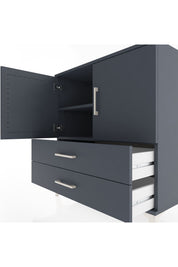 Hyperion Şifonyer 2 Raflı 2 Çekmeceli 2 Kapaklı 88x44x96 Antrasit-Antrasit