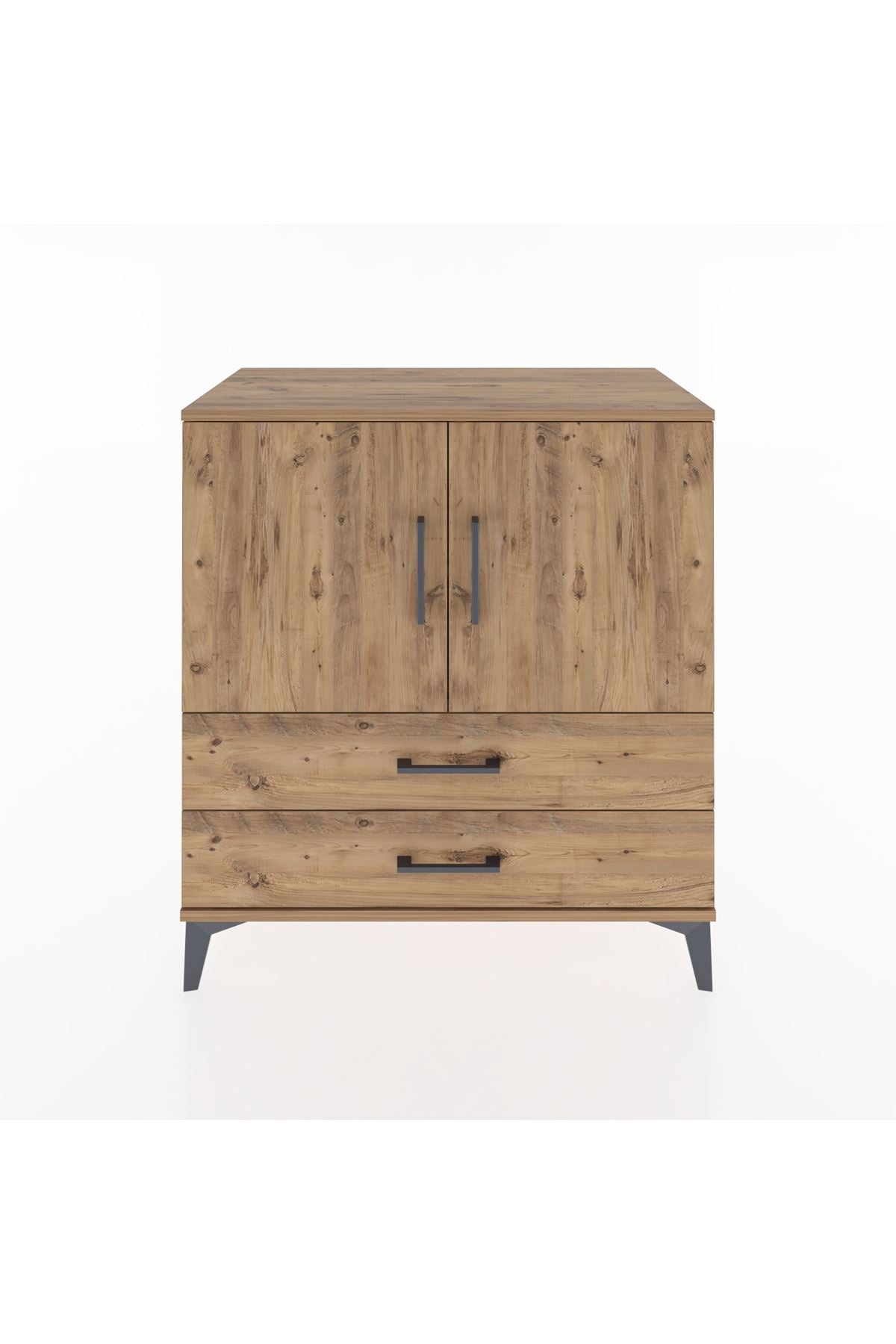 Hyperion Şifonyer 2 Raflı 2 Çekmeceli 2 Kapaklı 88x44x96 Çam-Çam